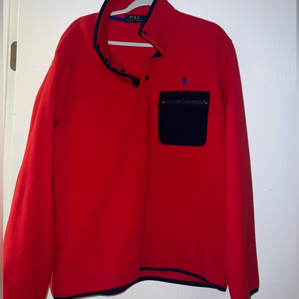 Polo Ralph Lauren Red Fleece Quarter Zip - Large